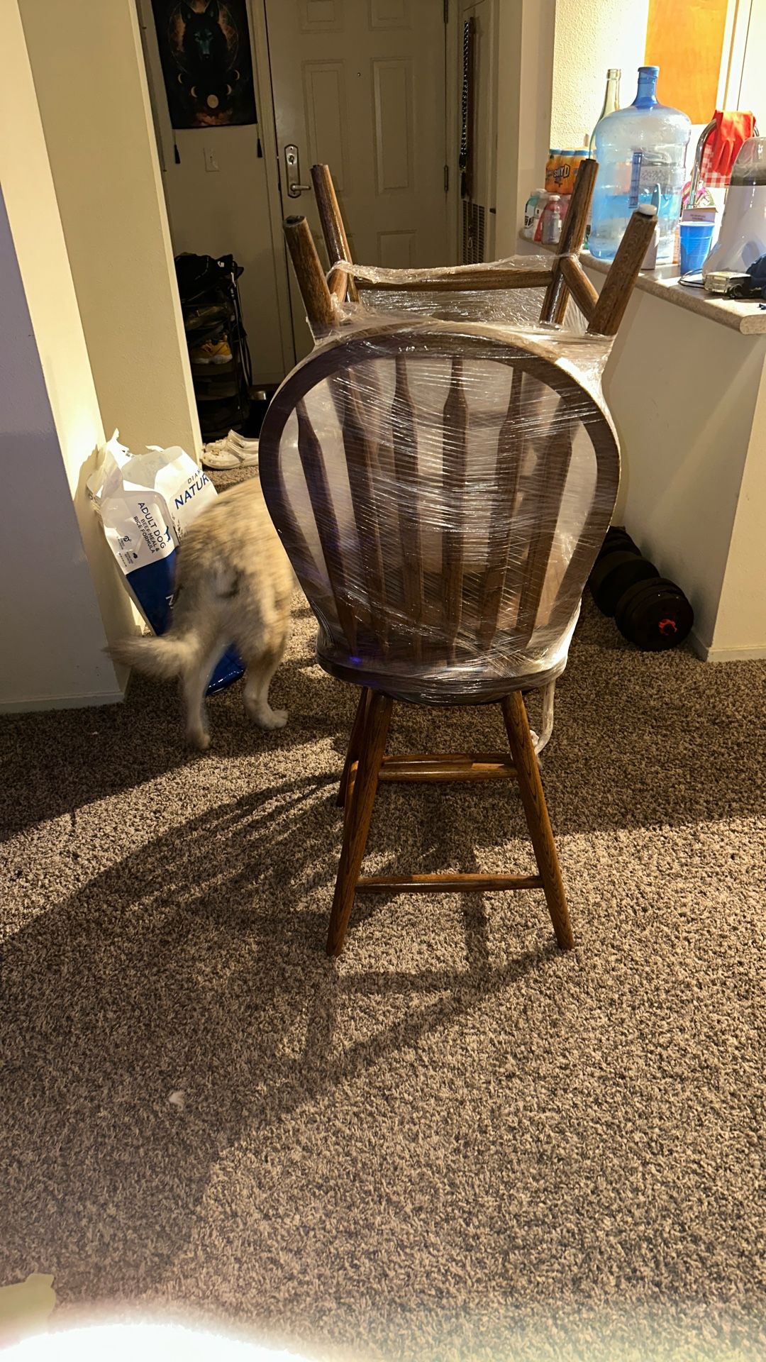 2 Swivel Wooden Chairs