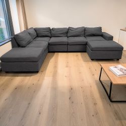 Dark Grey Modular Sectional Couch 