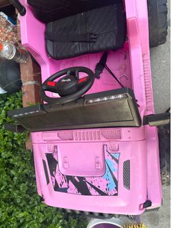 Pink giant toy kids car