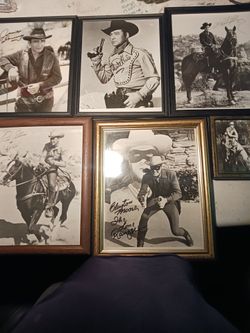 Cowboy stars. Autographed pics.