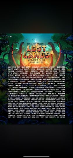selling 1 GA lost lands 2026 wristband