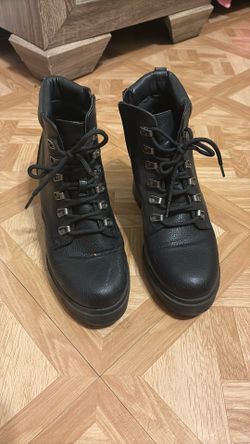 Black high heel boots