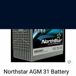 $280 OBO ☆ NORTHSTAR Ultra ☆~PRO AGM 31M Battery Deep cycle/Starting