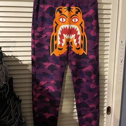 Bape Sweatpants Purple Camo Tiger Size Medium 