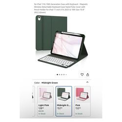 Brand new iPad 11th 10th Generation Case with Keyboard - Magnetic Wireless Detachable Keyboard Case Stand Folio Cover with Pencil Holder for iPad 11 i