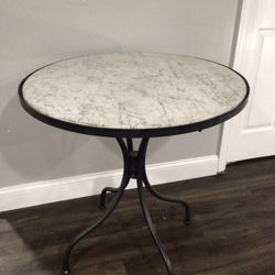 Modern Marble Bistro Table – Apartment Size – Real Stone Top
