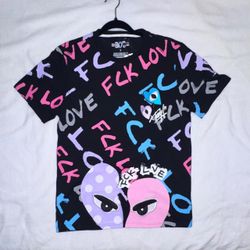BKYS Graphic Tee Fck Love All Over Print Size Small