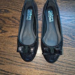 New $750 Salvatore Ferragamo Varina Sequin Leather Ballet Flats 9.5