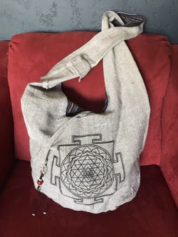 Long Hippie Hobo Sling Shoulder Crossbody Bag, Bohemian Hippie Bag, 2 layers