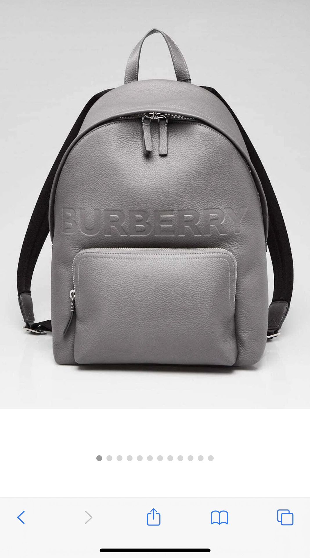 Burberry Abbeydale Leather Logo Backpack Charcoal Grey Brand New With Tags