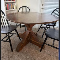 Dining Table And 4 Black Chairs