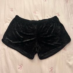 Black Velour Shorts