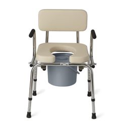 Medline Drop Arm Commode with Padded Seat and Back