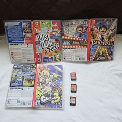 Nintendo Switch Video Games Splatoon 3 $35,Kirby Star Allies $30,Carnival, Just Dance $15 Each Cartridges In Great Condition 