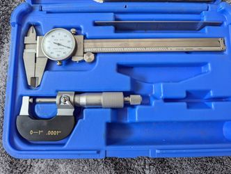 Machinist's 3 in 1 Measuring Kit With 6"Dial Caliper, 1"Micrometer & 6" 4R Rule