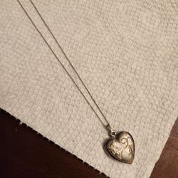 Cadena De Plata 925 Con Dije De Corazón Abierto 