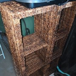 2 Wicker Shelf With 3 Shelves.