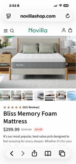 Queen Novella  Bliss Memory Foam Mattress