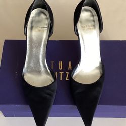 Gorgeous Stuart Weitzman Black Satin 6 M