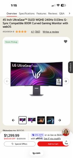 45” Lg UltraGear curved 240hz