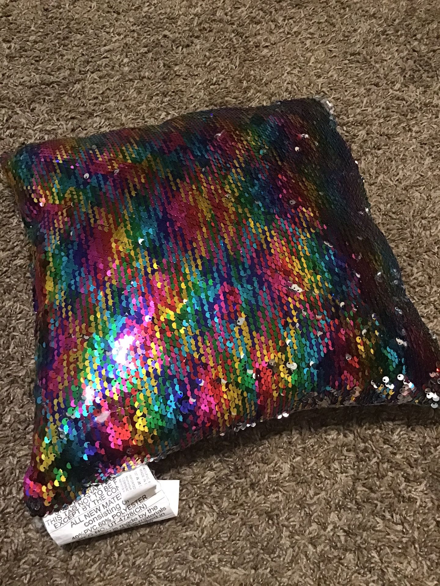 Sequin Colorful/silver 15x15 Pillow