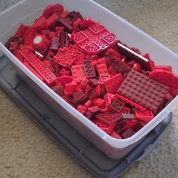 5 Lbs Sorted Red LEGO Lot
