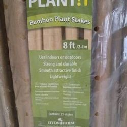 🌞 8' BAMBOO STAKES * Natural *pack of 25 * BEST OFFER for ALL 