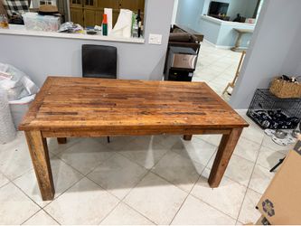 Rustic wooden dining table