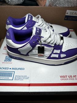 Amiri white and purple sneakers
