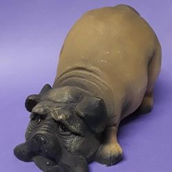 Pug Dog Figurine Paper Weight Fawn 2001 Model Display Decoration Crouching
