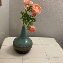 Beautiful Vase With Faux Flowers 