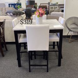 Beautiful 5-Pc White Counter Height Dining Set