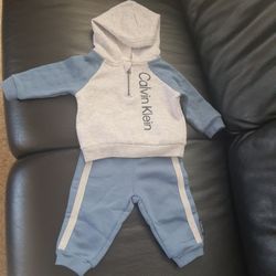 Calvin Klein - Baby Boys Colorblock Raglan Hoodie and Joggers Set, 2 Piece