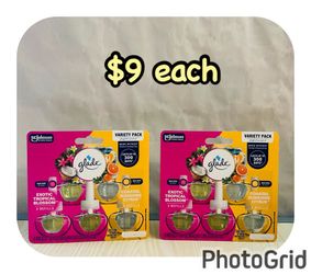 Glade PlugIns scented oil, 5 refills each pack. $9 each pack