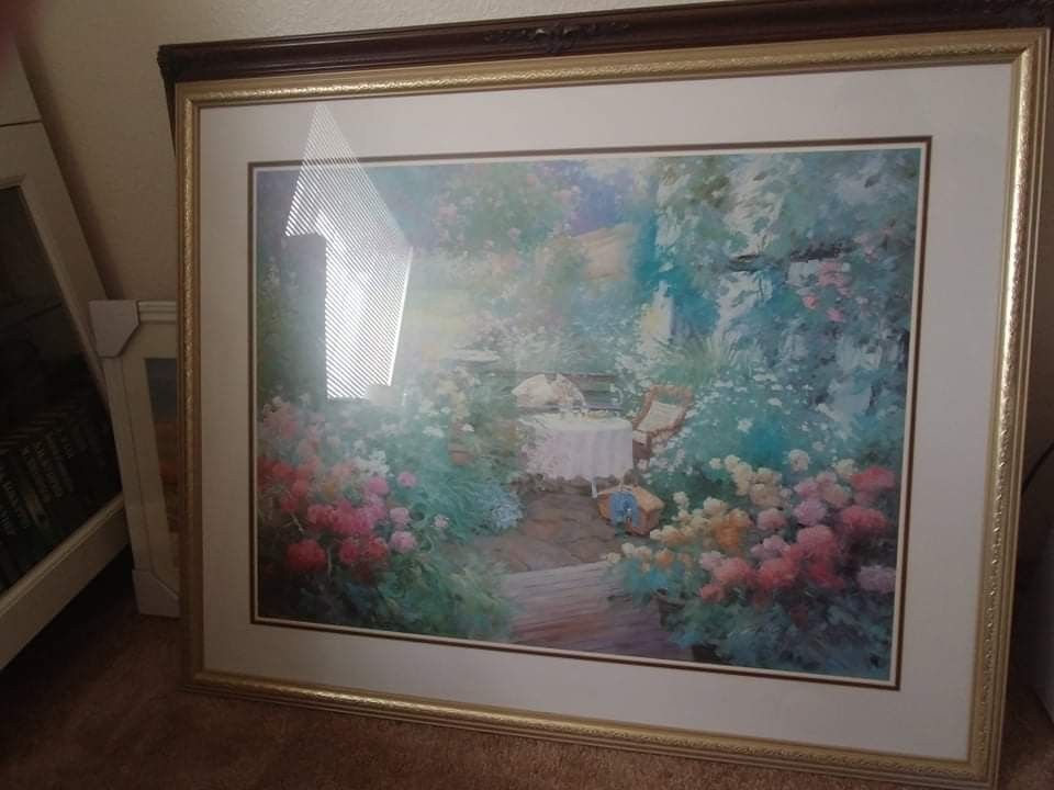 Brown Frame- picture poster"garden"