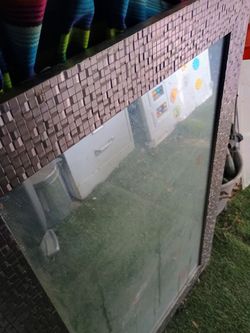Large wall mirror.