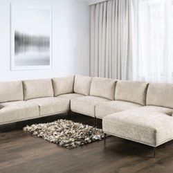 Brand New Modern U-Shaped Sectional Sofa (Sand Color)