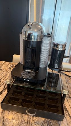 Nespresso Vertuo Coffee and Espresso Maker by Breville, Chrome with Aeroccino Milk Frother