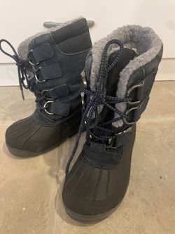 Land’s End Kids Black winter snow boots Sz 13