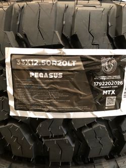 Brand New Tires (1) Pegasus MTX (33x12.50R20LT) (Single) ($179)