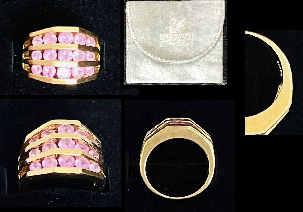 Swarovski pink sapphire ring