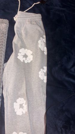 Gray Denim Tear Joggers