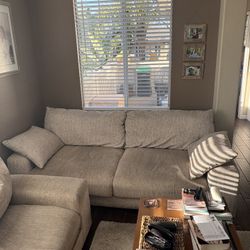 Light beige Soft Comfy Couch And Oversized Chair