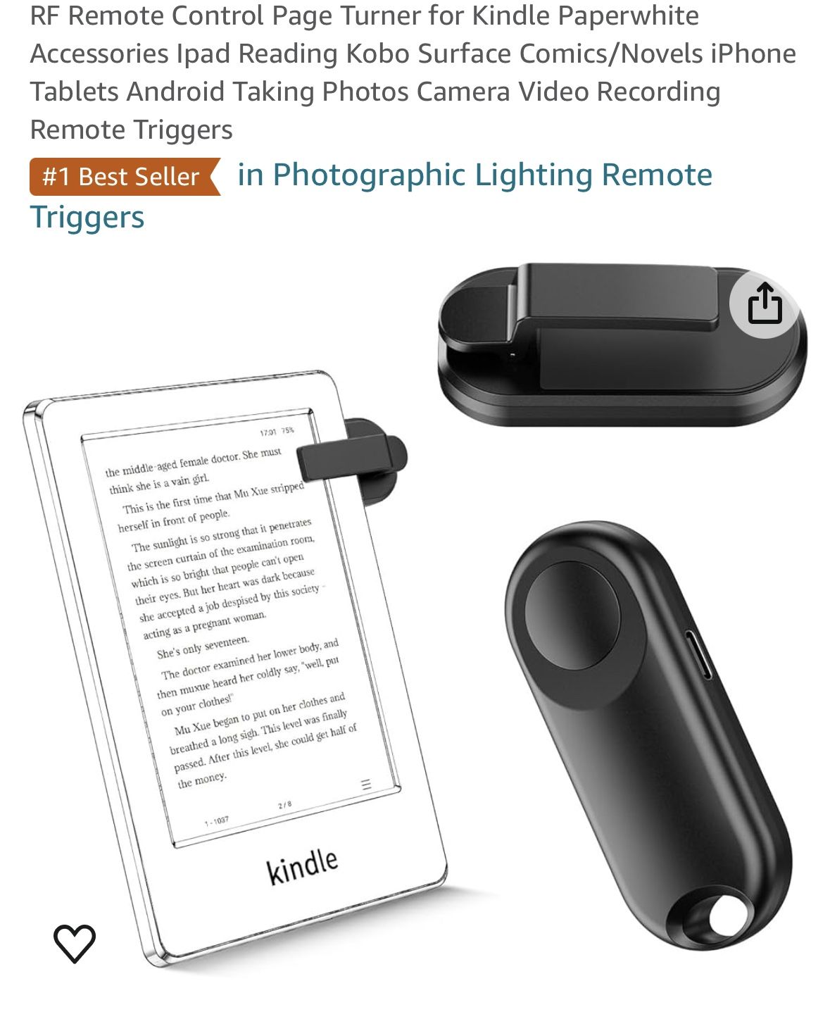 Remote Control Page Turner For Kindle Paperwhite