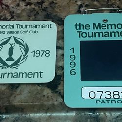 LOT OF 2 “THE MEMORIAL” GOLF TOURNAMENT 1978 & 1996 BADGES  