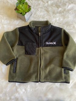 Hurley Kids Olive Green Black Fleece Jacket Size 18M