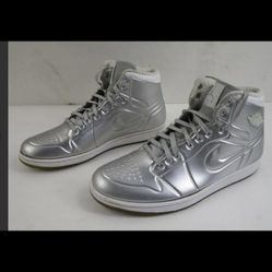 Air Jordan Aj 1 Anodized 414823 001 Metallic Silver Platinum  MEN Size 10.5  T