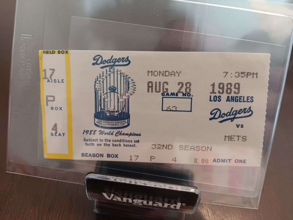 Dodgers 1989 Ticket Stub Vs Mets