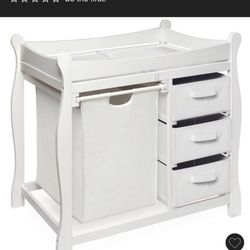 Badger Basket Drawers Diaper Changing Table with Hamper an