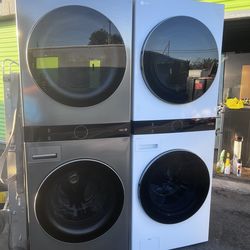 LG Tawer washer and dryer set gas  Is open box   White or stainless  $1350.00